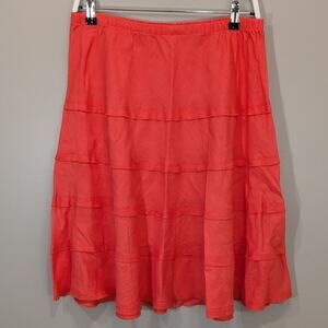 Soft Surroundings Linen Skirt Tiered Cottage Fairy Beach Whimsy Coastal - Size M